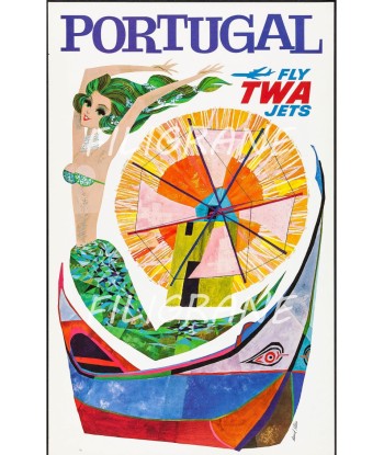 AIRLINES PORTUGAL TWA Rkpx-POSTER/REPRODUCTION d1 AFFICHE VINTAGE pas cher 