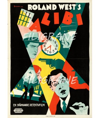 ALIBI FILM Rvke-POSTER/REPRODUCTION d1 AFFICHE VINTAGE Véritable concentré