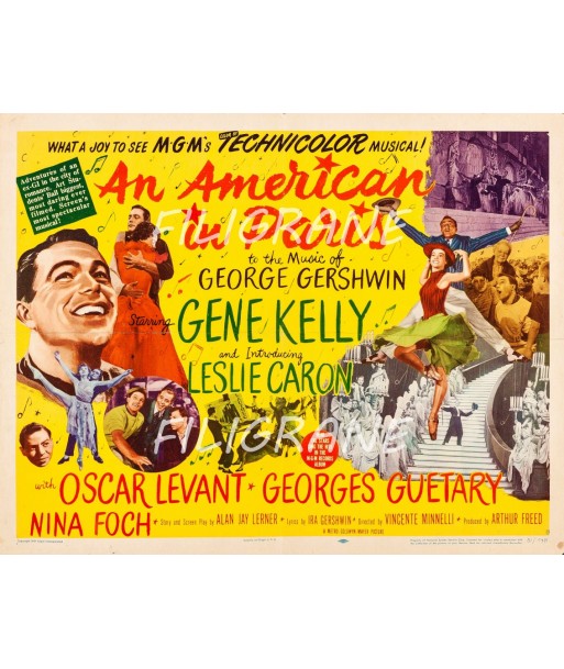 AN AMERICAN in PARIS FILM Rope-POSTER/REPRODUCTION d1 AFFICHE VINTAGE des créatures d'habitude