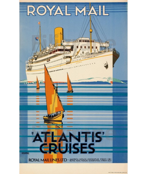 ATLANTIS CRUISES PAQUEBOT Rgxf-POSTER/REPRODUCTION d1 AFFICHE VINTAGE livraison gratuite