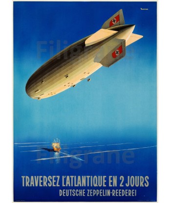 AVIATION DEUTSCHE ZEPPELIN Rcfk-POSTER/REPRODUCTION d1 AFFICHE VINTAGE En savoir plus