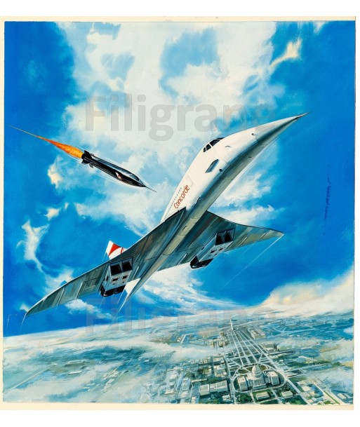 AVIATION LE CONCORDE AVION Robq-POSTER/REPRODUCTION d1 AFFICHE VINTAGE une grave pollution 