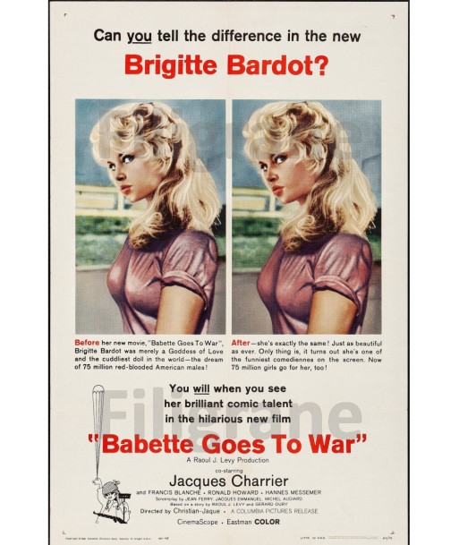 BABETTE GOES TO WAR FILM Rnja-POSTER/REPRODUCTION d1 AFFICHE VINTAGE Livraison rapide