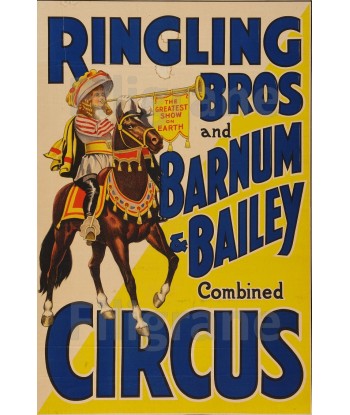 BARNUM BAILEY CIRCUS Rntq-POSTER/REPRODUCTION d1 AFFICHE VINTAGE brillant des détails fins