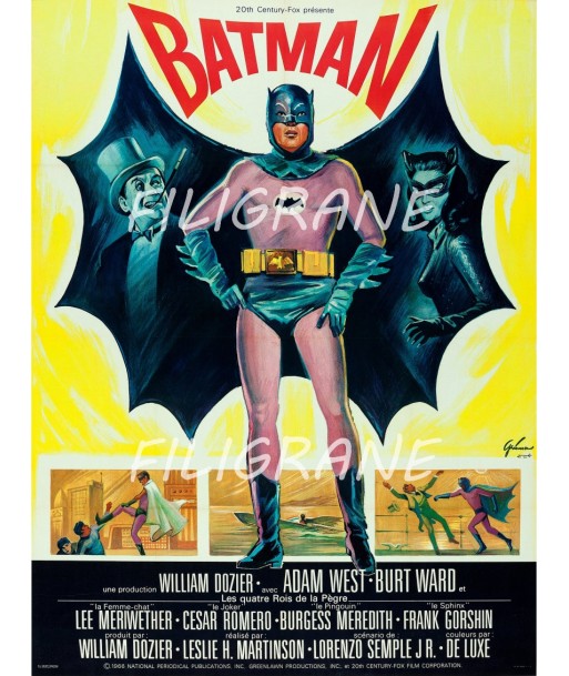 BATMAN FILM Rajm-POSTER/REPRODUCTION d1 AFFICHE VINTAGE les ctes