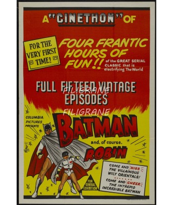 BATMAN FILM Rbwo-POSTER/REPRODUCTION d1 AFFICHE VINTAGE rembourrage situé sous