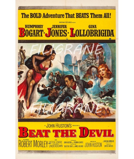 BEAT the DEVIL FILM Roqm-POSTER/REPRODUCTION d1 AFFICHE VINTAGE Faites des économies