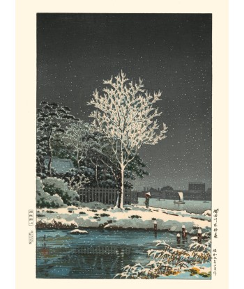 Neige sur la rivière Sumida de Koitsu | Reproduction Fine Art Paris Déstockage Promo