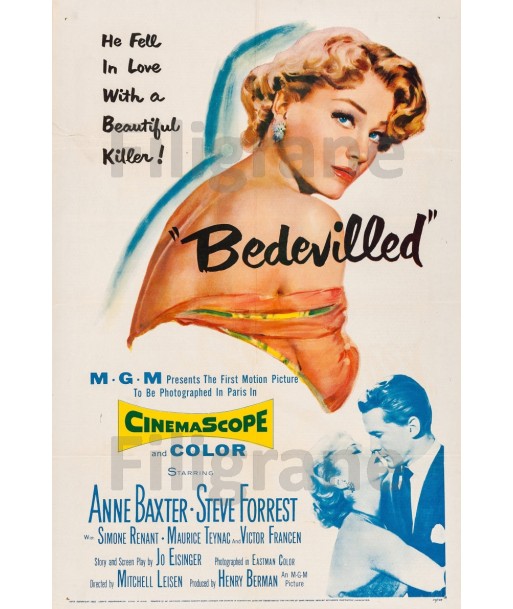 BEDEVILLED FILM Rqry-POSTER/REPRODUCTION d1 AFFICHE VINTAGE en stock