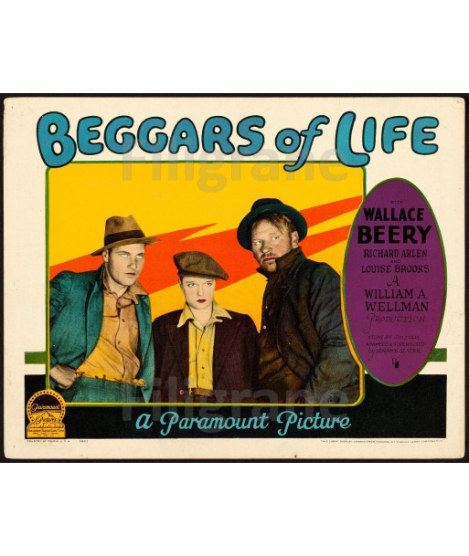 BEGGARS of  LIFE FILM Rvjd-POSTER/REPRODUCTION d1 AFFICHE VINTAGE Fin de série