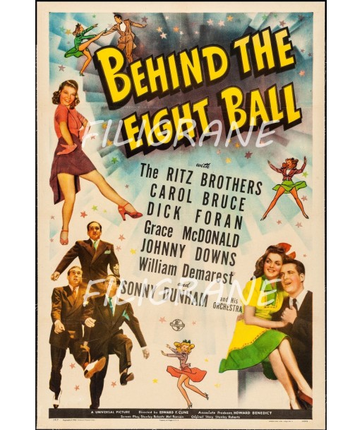 BEHIND the EIGHT BALL FILM Rtrb-POSTER/REPRODUCTION d1 AFFICHE VINTAGE pas chere