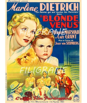 BLONDE VéNUS FILM Rdfi-POSTER/REPRODUCTION d1 AFFICHE VINTAGE Dans la société mordern