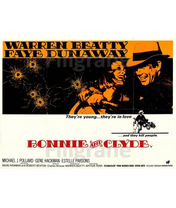 BONNIE and CLYDE FILM Rbww-POSTER/REPRODUCTION d1 AFFICHE VINTAGE solde