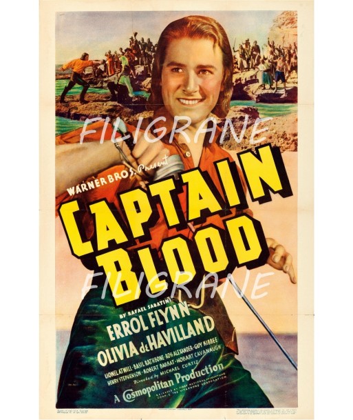 CAPTAIN BLOOD FILM Rgjn-POSTER/REPRODUCTION d1 AFFICHE VINTAGE livraison et retour toujours gratuits