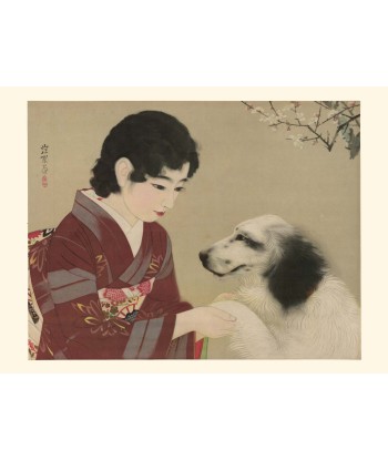 Jeune Femme et son chien de Shinsui Ito | Reproduction Fine Art En savoir plus