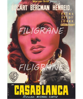 CASABLANCA FILM Rdpd-POSTER/REPRODUCTION d1 AFFICHE VINTAGE une grave pollution 