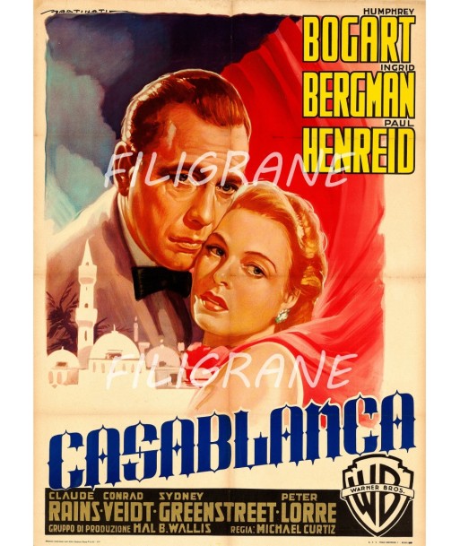 CASABLANCA FILM Rkct-POSTER/REPRODUCTION d1 AFFICHE VINTAGE de l' environnement