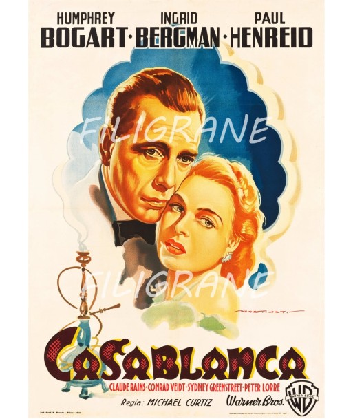 CASABLANCA FILM Rkrn-POSTER/REPRODUCTION d1 AFFICHE VINTAGE Jusqu'à 80% De Réduction