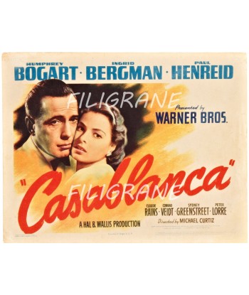 CASABLANCA FILM Rlit-POSTER/REPRODUCTION d1 AFFICHE VINTAGE basket pas cher