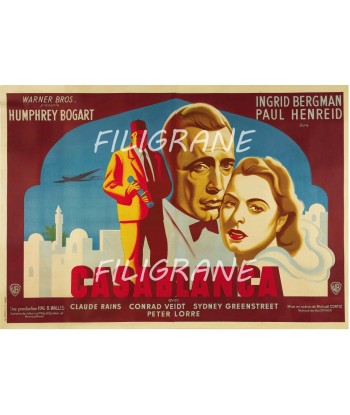 CASABLANCA FILM Rmss-POSTER/REPRODUCTION d1 AFFICHE VINTAGE de l' environnement