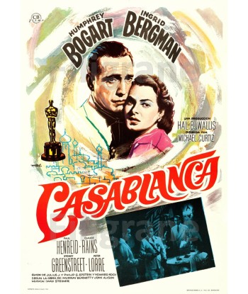 CASABLANCA FILM Rohh-POSTER/REPRODUCTION d1 AFFICHE VINTAGE de technologie