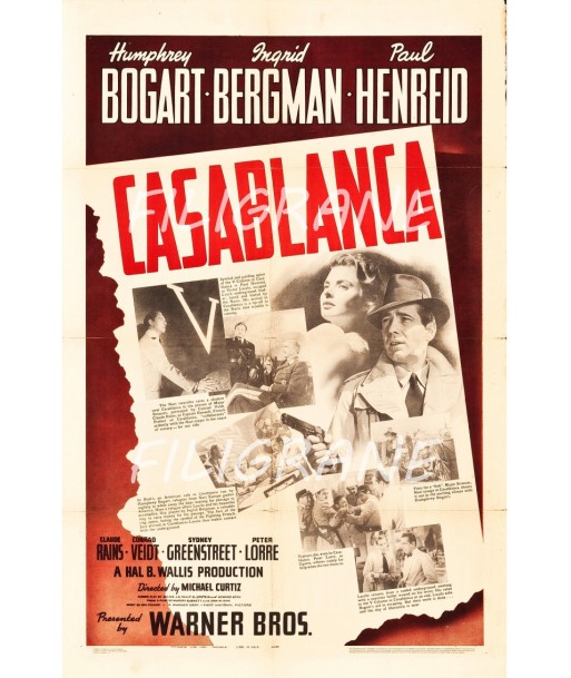 CASABLANCA FILM Rpos-POSTER/REPRODUCTION d1 AFFICHE VINTAGE le des métaux précieux