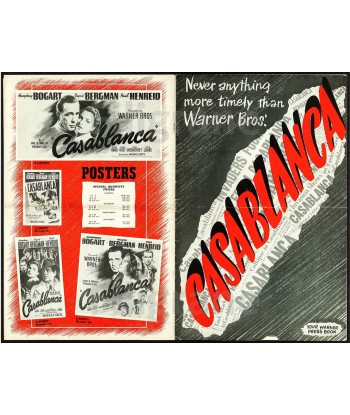 CASABLANCA FILM Rrrp-POSTER/REPRODUCTION d1 AFFICHE VINTAGE plus qu'un jeu 