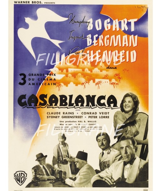 CASABLANCA FILM Rtfd-POSTER/REPRODUCTION d1 AFFICHE VINTAGE online