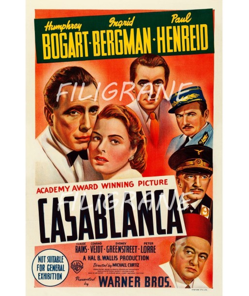 CASABLANCA FILM Ruwx-POSTER/REPRODUCTION d1 AFFICHE VINTAGE online