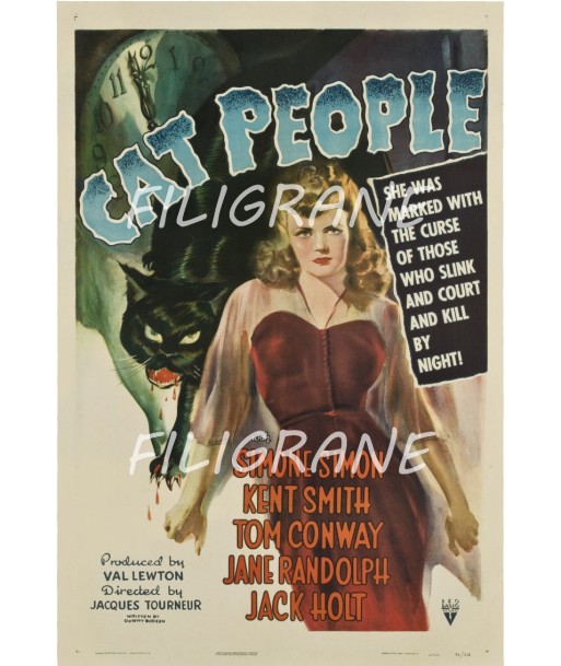 CAT PEOPLE FILM Rxly-POSTER/REPRODUCTION d1 AFFICHE VINTAGE acheter en ligne