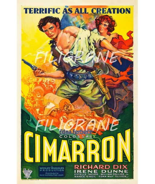 CIMARRON FILM Rjfk-POSTER/REPRODUCTION d1 AFFICHE VINTAGE destockage