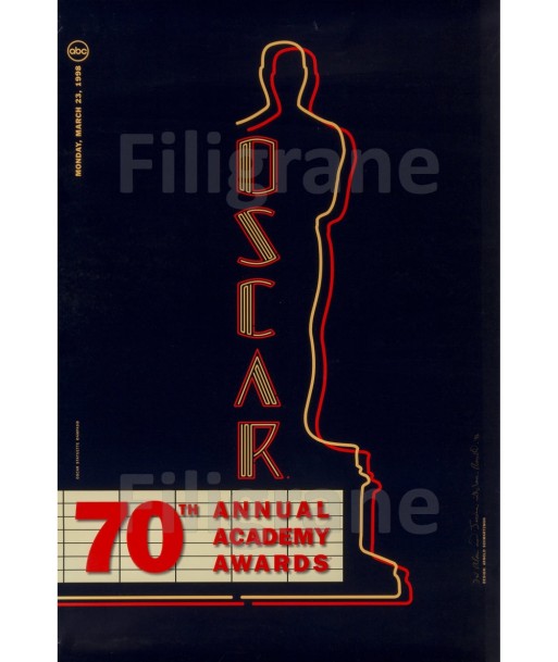 CINéMA 70 th  ACADEMY AWARDS Rdju-POSTER/REPRODUCTION d1 AFFICHE VINTAGE online