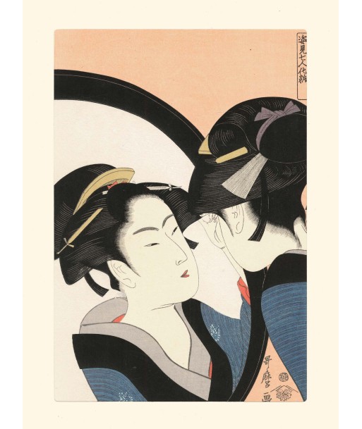 Beauté devant son miroir de Utamaro Kitagawa | Reproduction Fine Art Comment ça marche