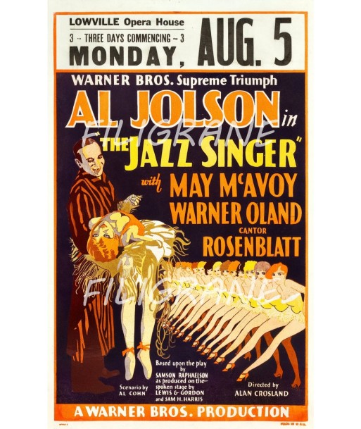 CINéMA AL JOLSON THE JAZZ SINGER Rfom-POSTER/REPRODUCTION d1 AFFICHE VINTAGE 2023