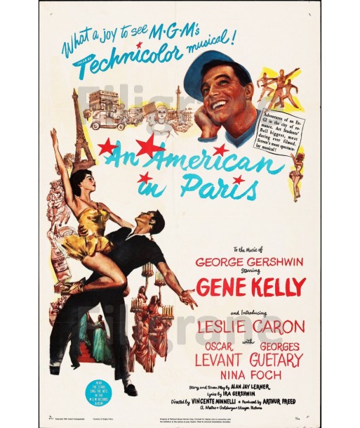 CINéMA AN AMERICAN in PARIS Rkbf-POSTER/REPRODUCTION d1 AFFICHE VINTAGE de France