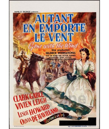 CINéMA AUTANT en EMPORTE le VENT Rrni-POSTER/REPRODUCTION d1 AFFICHE VINTAGE français