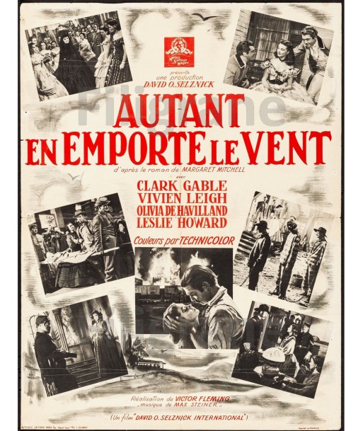 CINéMA AUTANT en EMPORTE le VENT Rsnp-POSTER/REPRODUCTION d1 AFFICHE VINTAGE En savoir plus