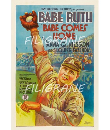 CINéMA BABE RUTH BABE COMES HOME Rttw-POSTER/REPRODUCTION d1 AFFICHE VINTAGE shop