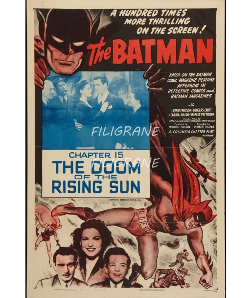 CINéMA BATMAN DOOM of THE RISING Rwez-POSTER/REPRODUCTION d1 AFFICHE VINTAGE le concept de la Pate a emporter 