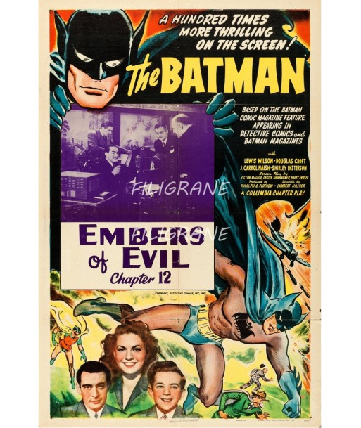 CINéMA BATMAN EMBERS of EVIL Rpnq-POSTER/REPRODUCTION d1 AFFICHE VINTAGE en stock