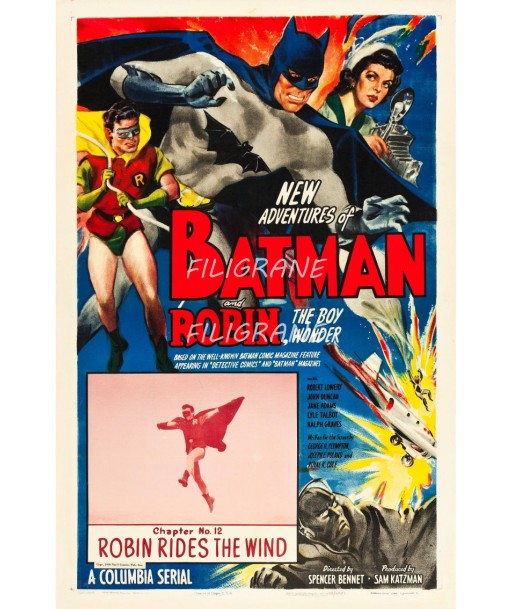 CINéMA BATMAN ROBIN RIDES WIND Rfwd-POSTER/REPRODUCTION d1 AFFICHE VINTAGE online