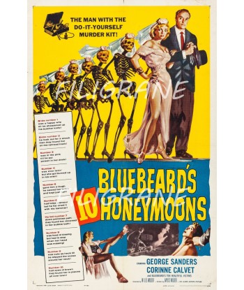 CINéMA BLUEBEARD'S 10 HONEYMOONS Rxxt-POSTER/REPRODUCTION d1 AFFICHE VINTAGE votre restaurant rapide dans 