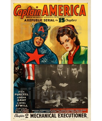 CINéMA CAPTAIN AMERICA MECHANICAL Rjrk-POSTER/REPRODUCTION d1 AFFICHE VINTAGE france