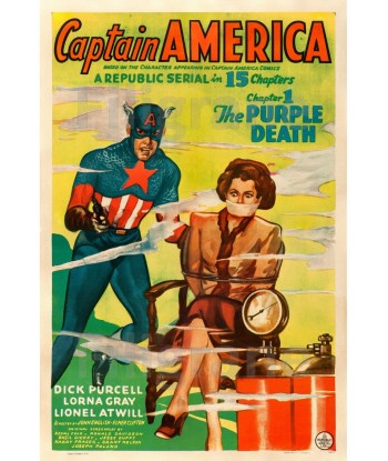 CINéMA CAPTAIN AMERICA PURPLE  Rxpl-POSTER/REPRODUCTION d1 AFFICHE VINTAGE votre restaurant rapide dans 