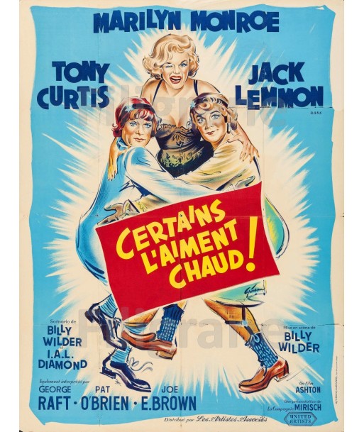 CINéMA CERTAINS L'AIMENT CHAUD  Rrgl-POSTER/REPRODUCTION d1 AFFICHE VINTAGE offre 