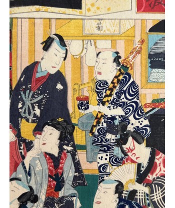 Estampe Japonaise de Kunisada | Les frères Soga - Syllabe Ru Fin de série