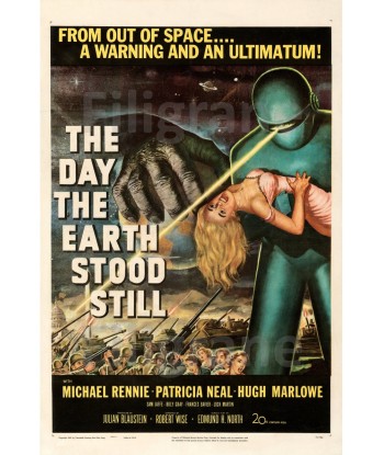 CINéMA DAY THE EARTH STOOD STILL Rttn-POSTER/REPRODUCTION d1 AFFICHE VINTAGE les muscles