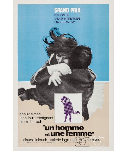 Un HOMME et une FEMME FILM Rwbc-POSTER/REPRODUCTION d1 AFFICHE VINTAGE En savoir plus