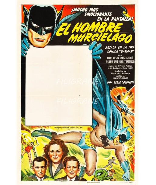 CINéMA EL HOMBRE MURCIELAGO Rogj-POSTER/REPRODUCTION d1 AFFICHE VINTAGE soldes