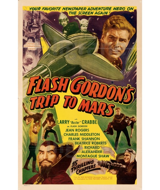 CINéMA FLASH GORDON'S TRIP MARS Ruzz-POSTER/REPRODUCTION d1 AFFICHE VINTAGE de l' environnement